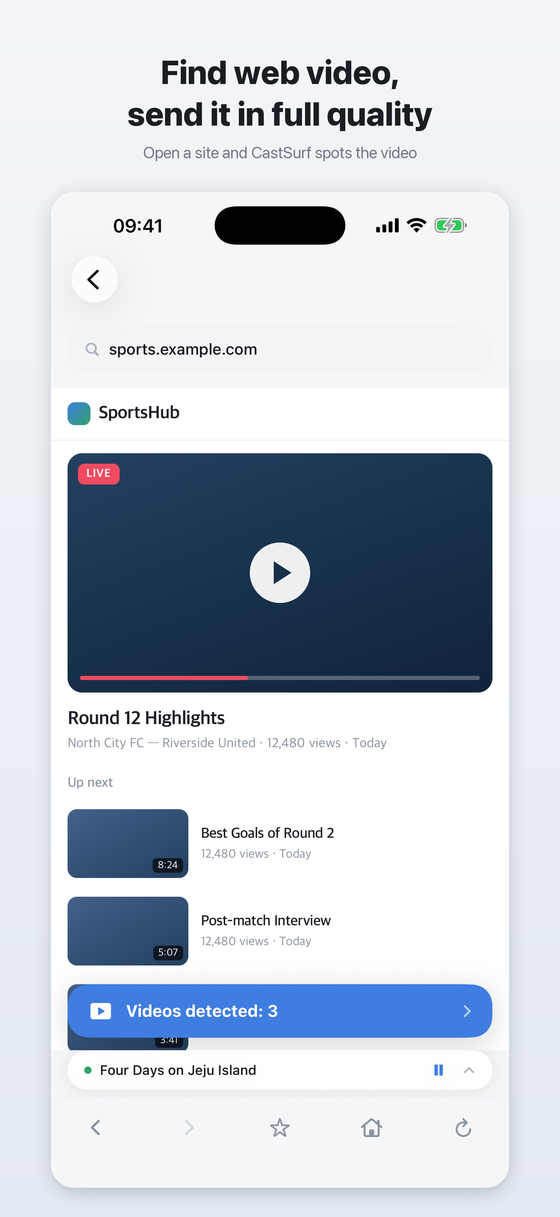 Find web video and send it in full quality
