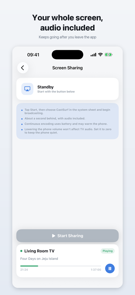 Your whole screen with audio